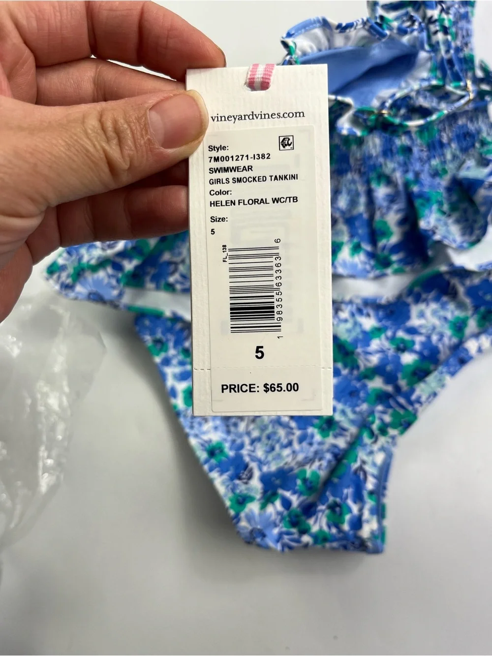 Vineyard Vines Girls Helen Floral Swimwear Two Piece Size 5